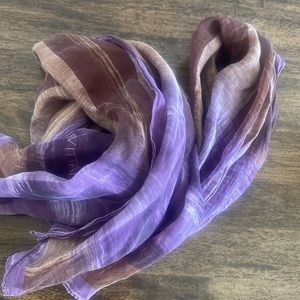 Adrienne Vittadini Purple & Brown Scarf